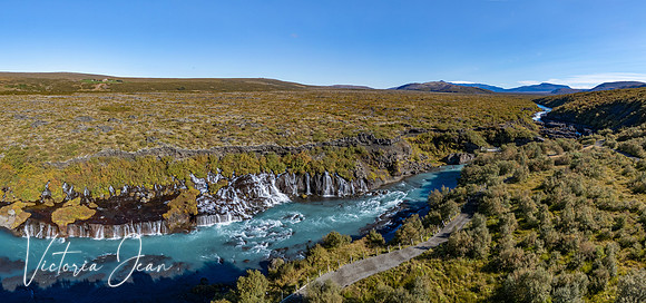 Hraunfossar in Borgarfjörður region Western Iceland